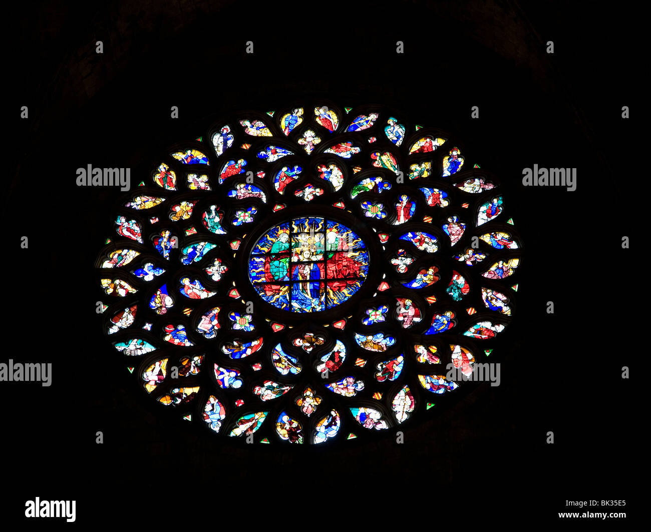 Kathedrale Santa Maria Del Mar Rosette Stockfoto