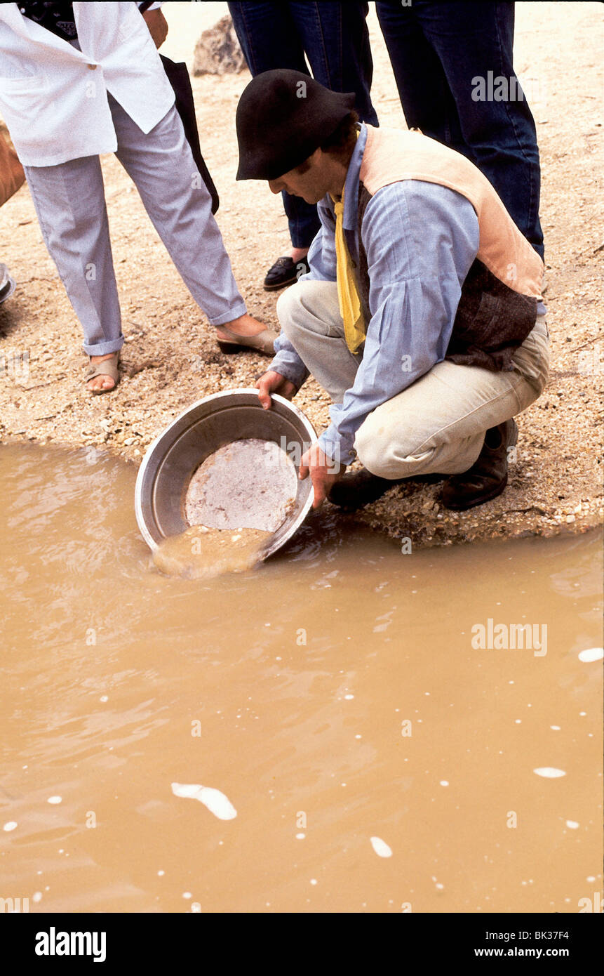 Gold Mining Demonstration in Sovereign Hill, Ballarat, Victoria, Australien Stockfoto