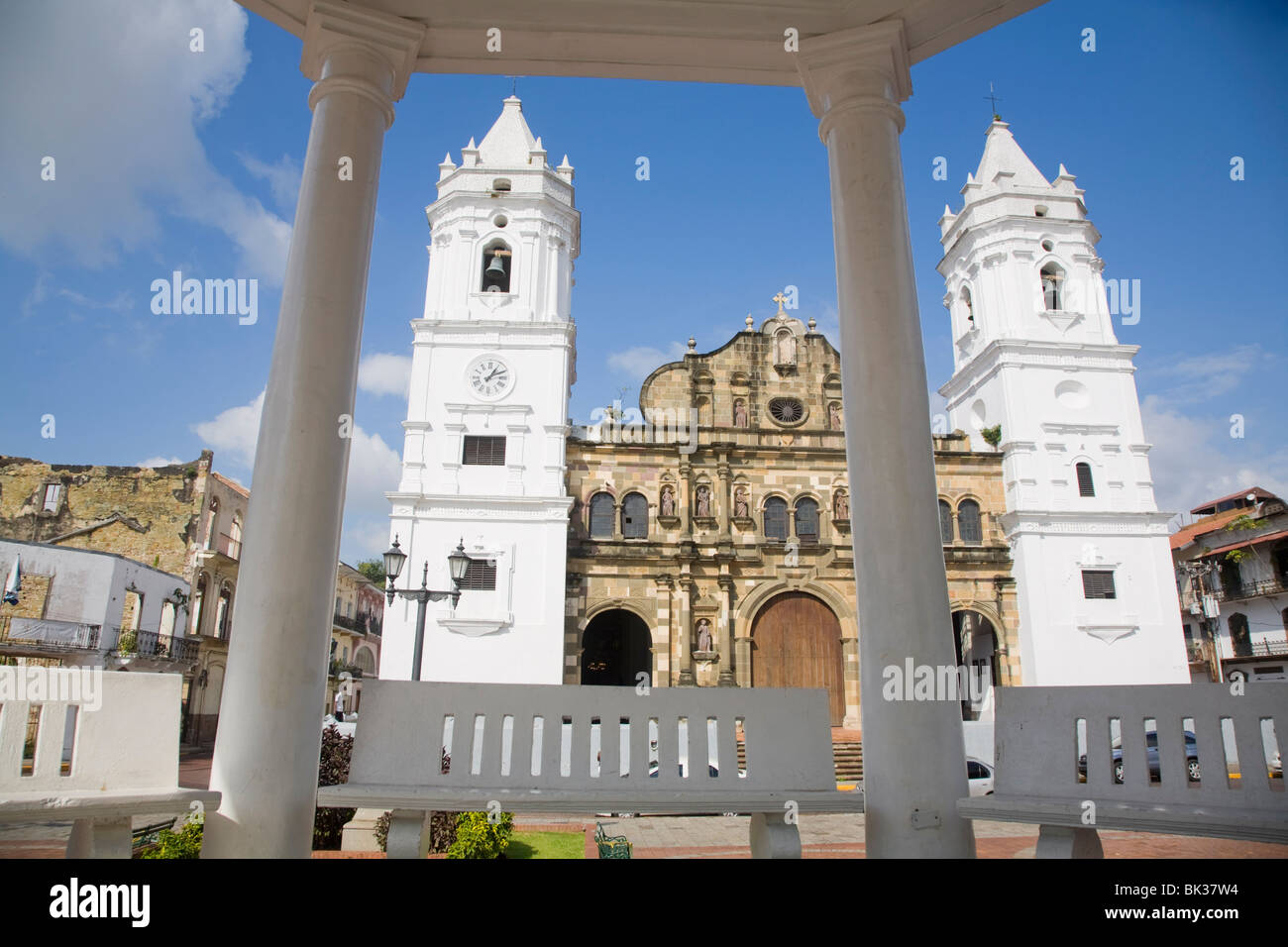 Catedral Metropolitana, Unabhängigkeit Plaza (Hauptplatz), Casco Viejo auch bekannt als San Felipe, Panama City, Panama Stockfoto