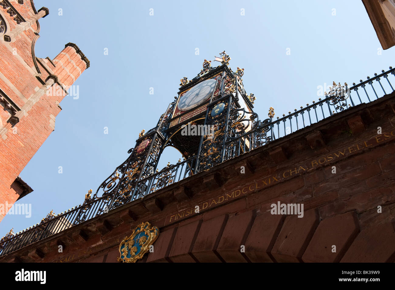 Die Uhr auf Brücke Chester Cheshire UK Stockfoto