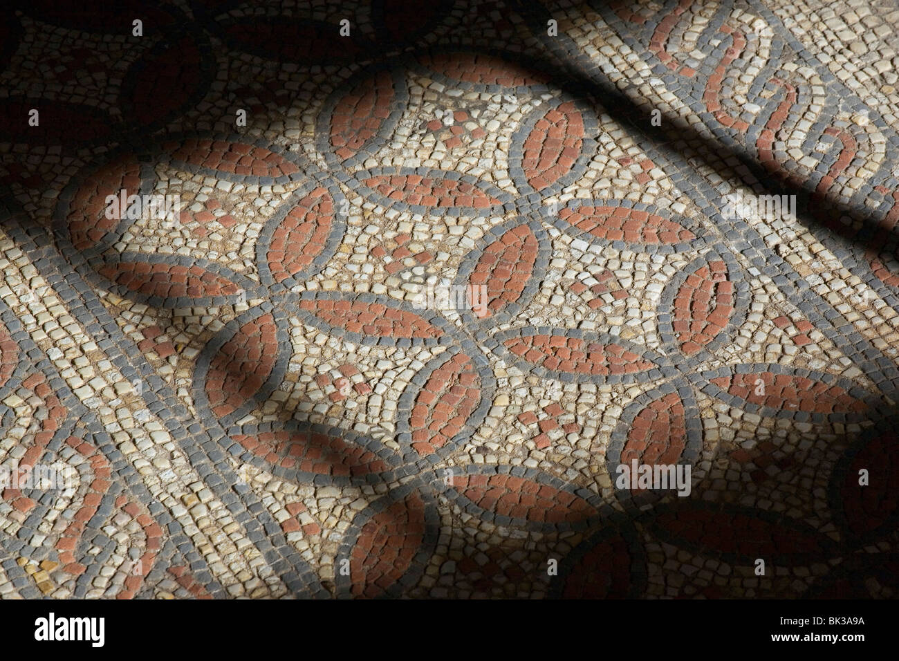 Mosaik Boden, Hypocaust, Verulamium Park, St Albans, Hertfordshire Stockfoto