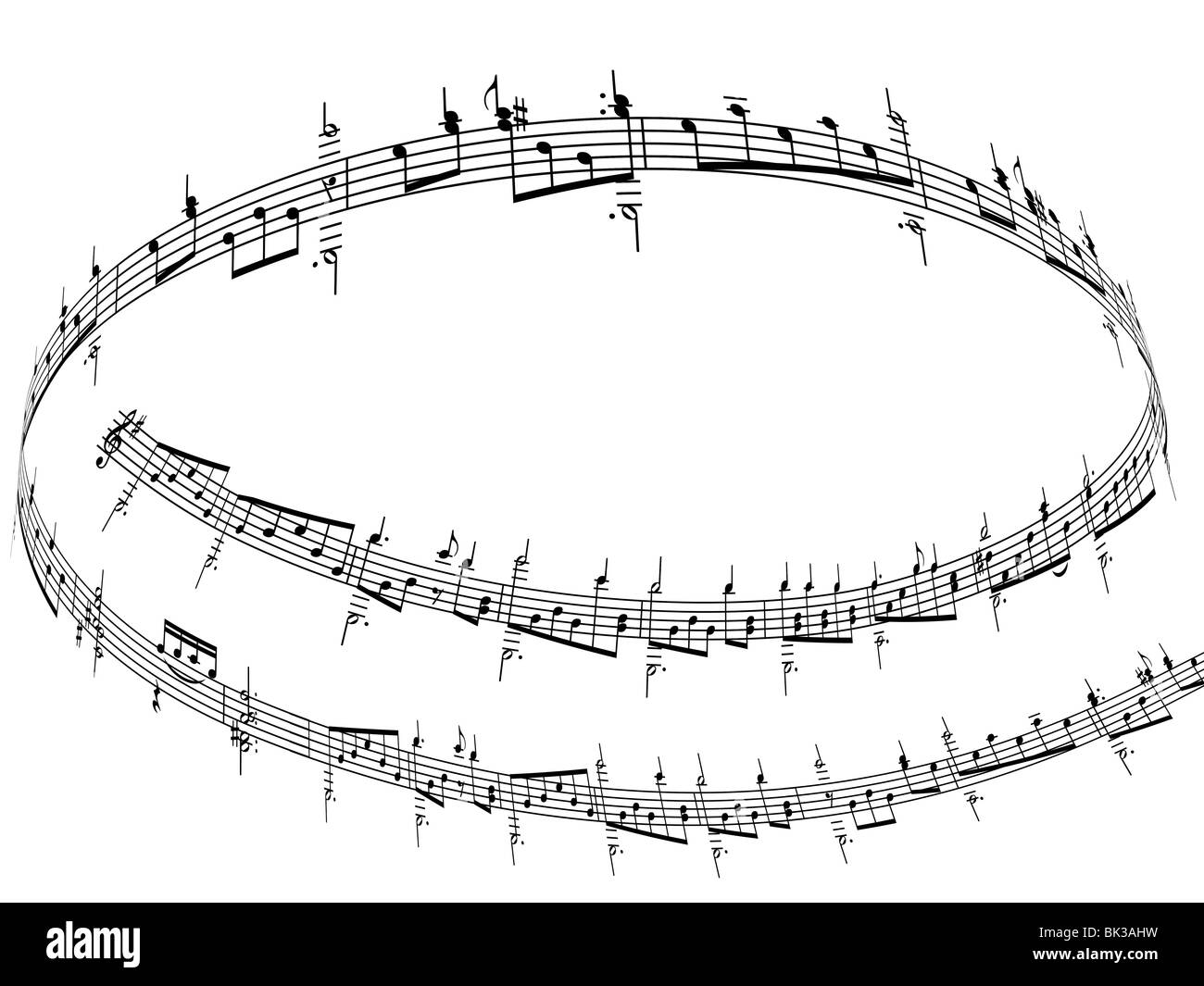 3D Musik-Noten Stockfoto