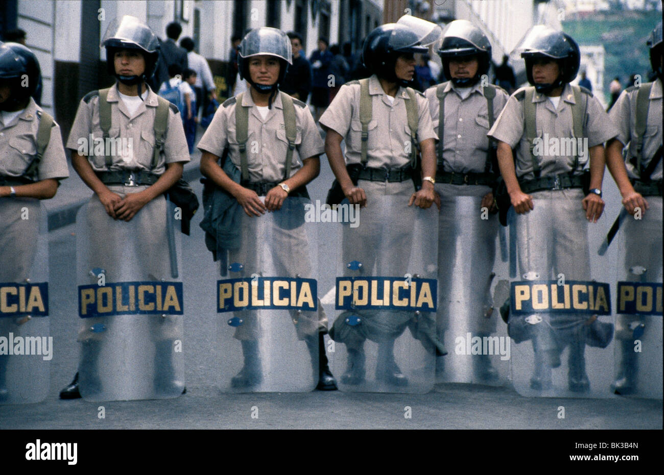 Bereitschaftspolizei, Quito, Ecuador Stockfoto