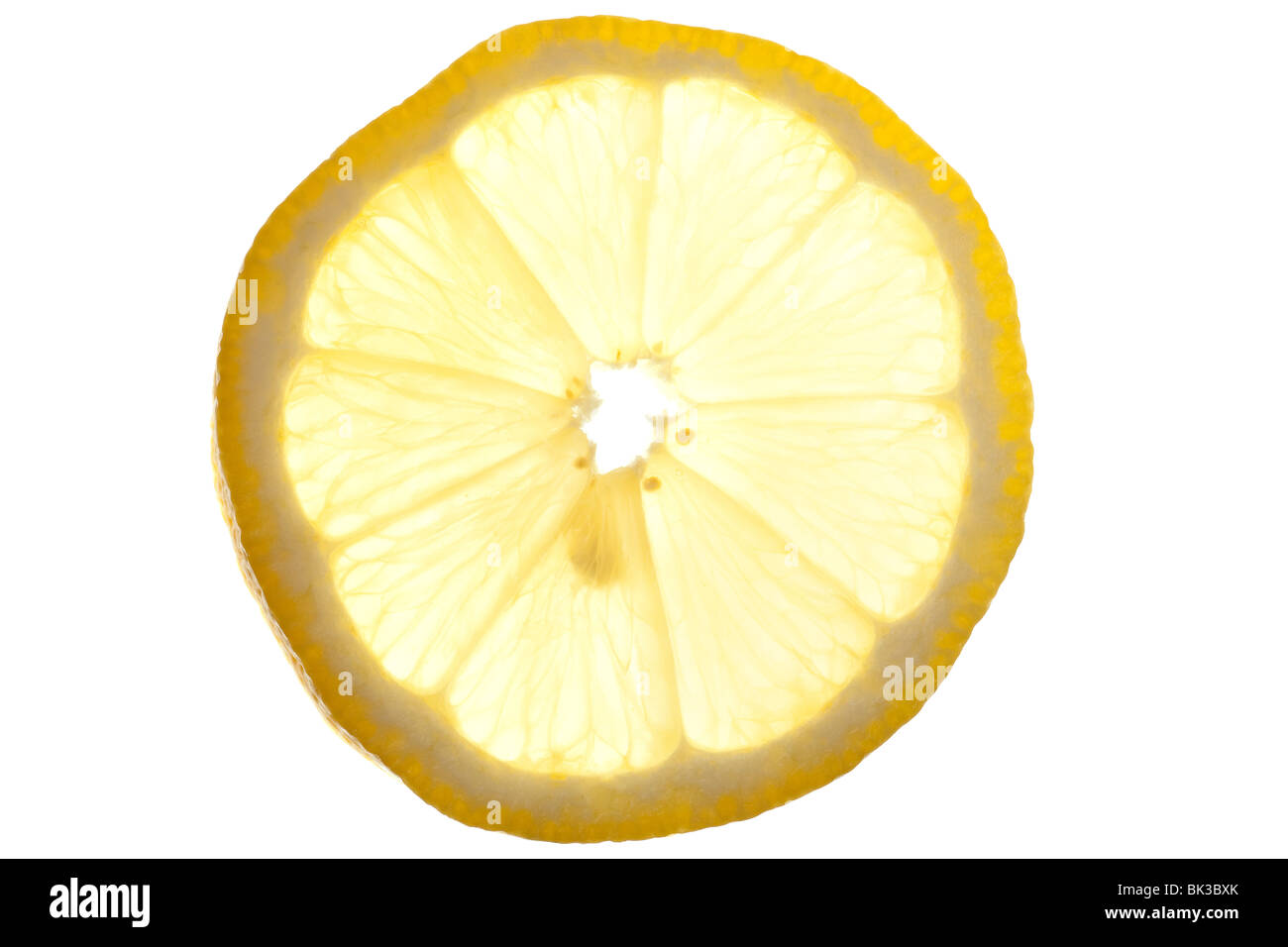 Zitrone auf einem reinen weißen Hintergrund isoliert Stockfoto