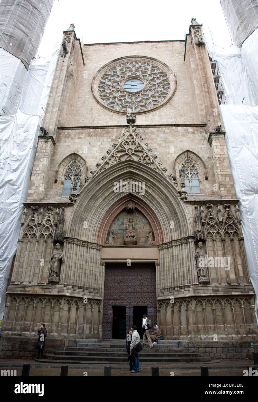 Kathedrale Santa Maria Del Mar Fassade Stockfoto