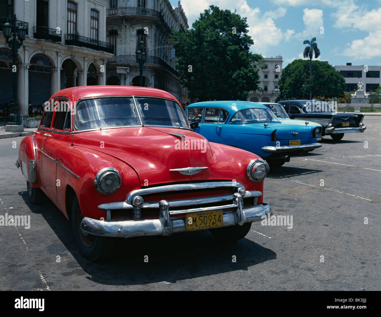 50er Jahre Chevrolet und andere amerikanische Oldtimer, Havanna, Kuba Stockfoto