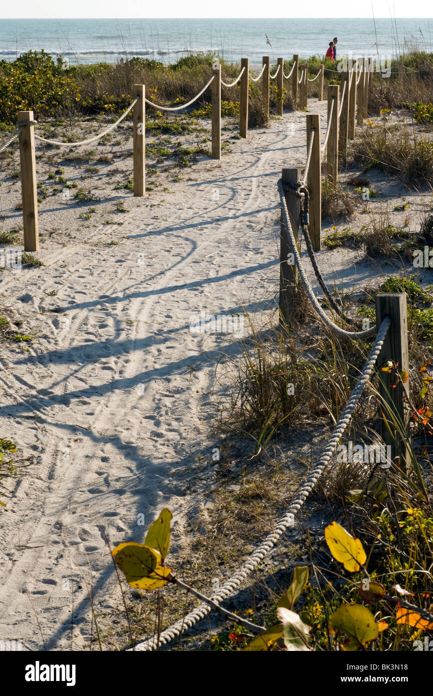 Weg zu Bowmans Beach - Sanibel Island, Florida USA Stockfoto