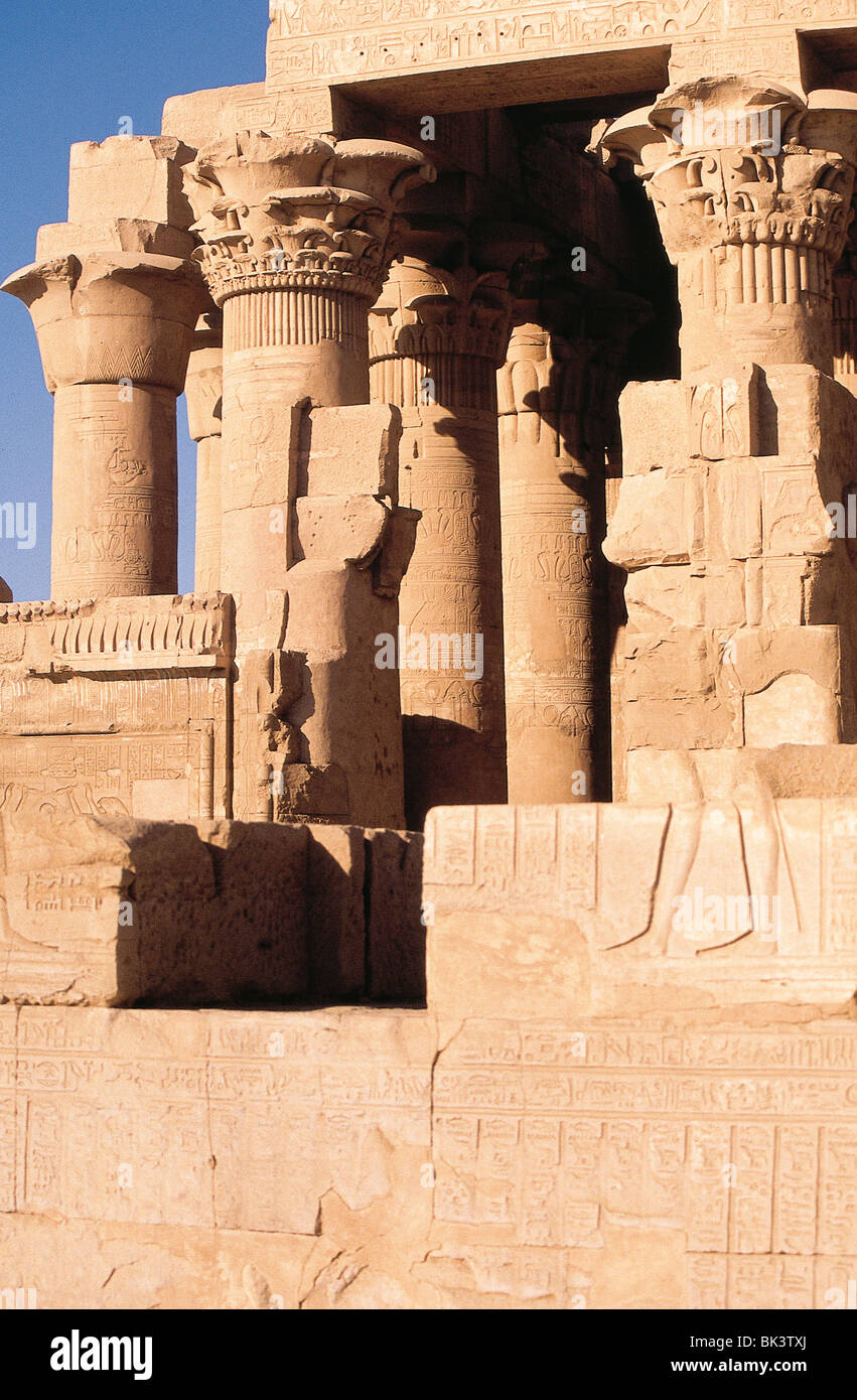 Tempel von Sobek & Haroeris (Krokodilgott Sobek & Horus gewidmet) ist ein ungewöhnliches Doppel Tempel erbaut während der Herrschaft ptolemäischen Stockfoto