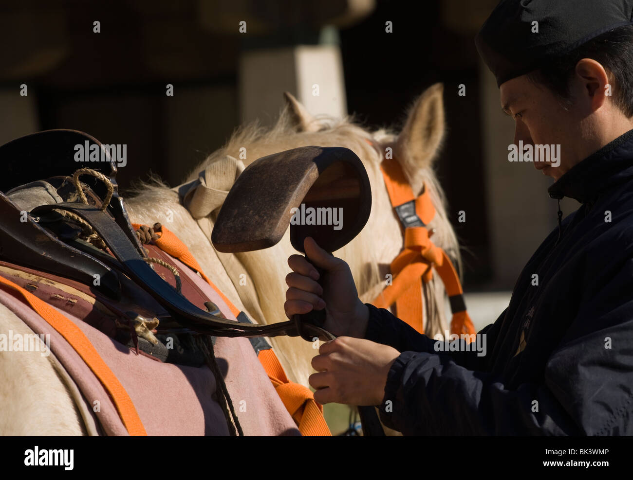 Pferd Japan Japanisch montiert Bogenschießen Tradition Stockfoto