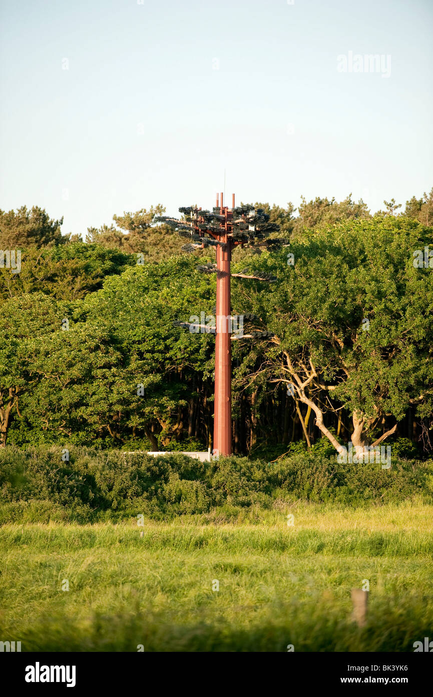 Handy-Mast als Baum verkleidet Stockfoto
