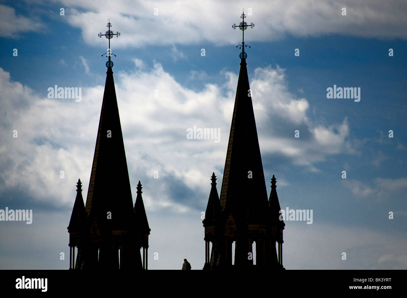 Nahaufnahme des Turms der Sacré-Cœur de Moulins Allier. Auvergne Rhone Alpes. Frankreich. Stockfoto