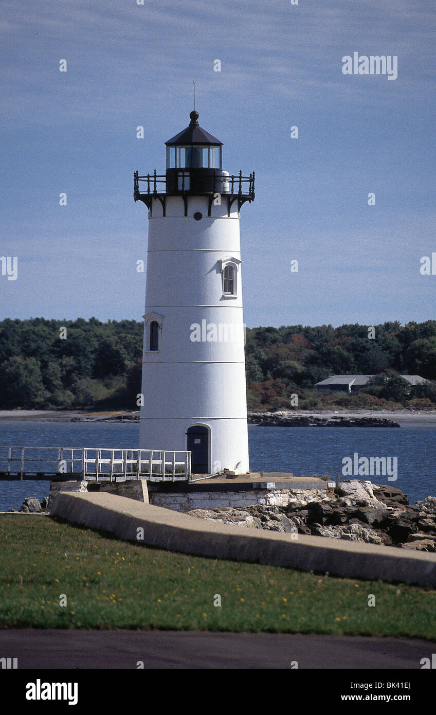 Portsmouth Hafen Leuchtturm in New Castle, New Hampshire, USA Stockfoto