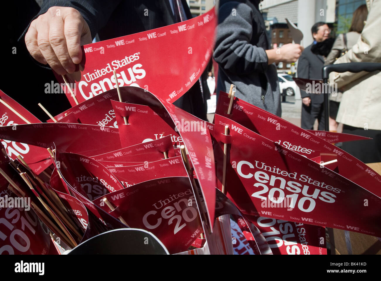 "Marschieren in das Postfach" Rallye in Chinatown in New York zur Unterstützung der Volkszählung 2010 Stockfoto