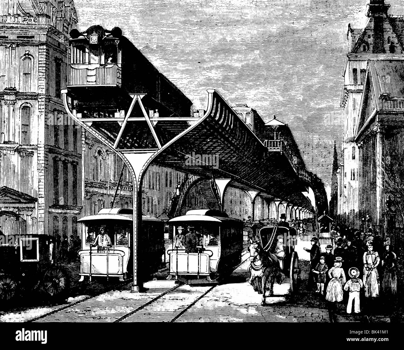 Hochbahn von Clark, 1890 Stockfoto