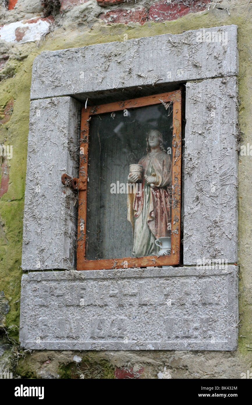 Religiöse Figur in Chièvres, Belgien Stockfoto