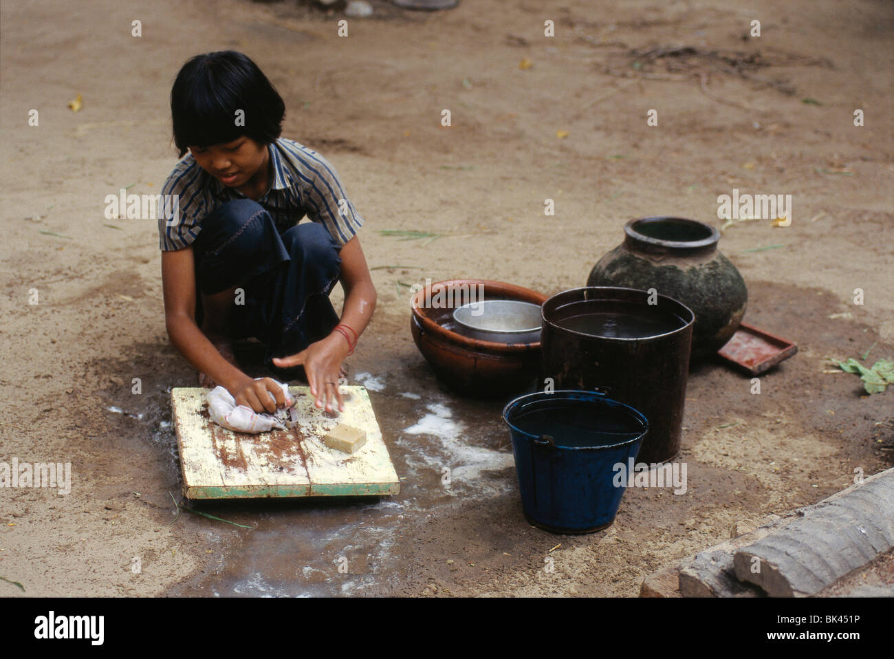 Wäsche waschen, Myanmar Stockfoto