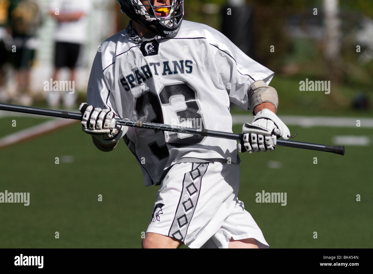 Jungen High School Lacrosse-Spiel. Stockfoto