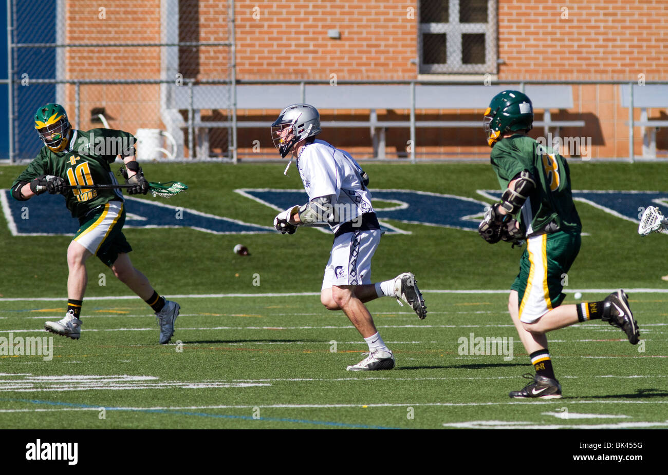 Jungen High School Lacrosse Spiel. Stockfoto