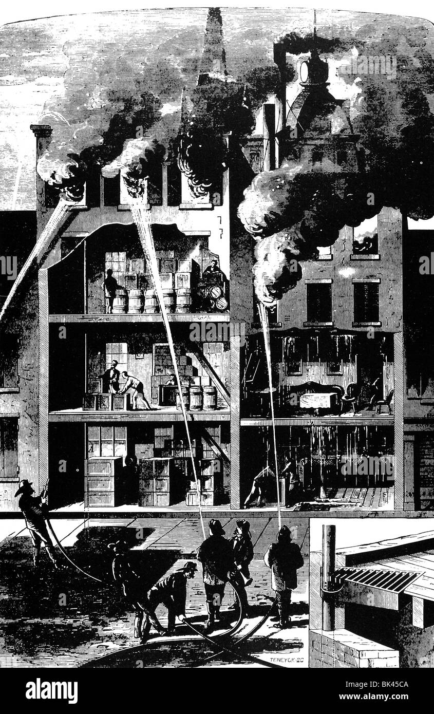 Morell s Überlaufbecken für Lagerhallen, 1892 Stockfoto