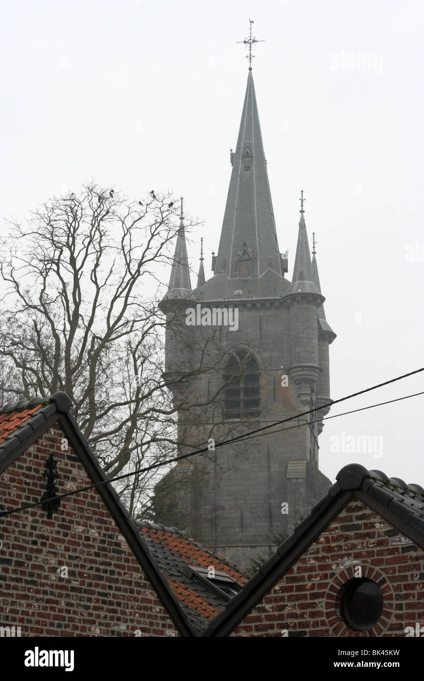 Alte europäische Kirche in Chièvres, Belgien Stockfoto