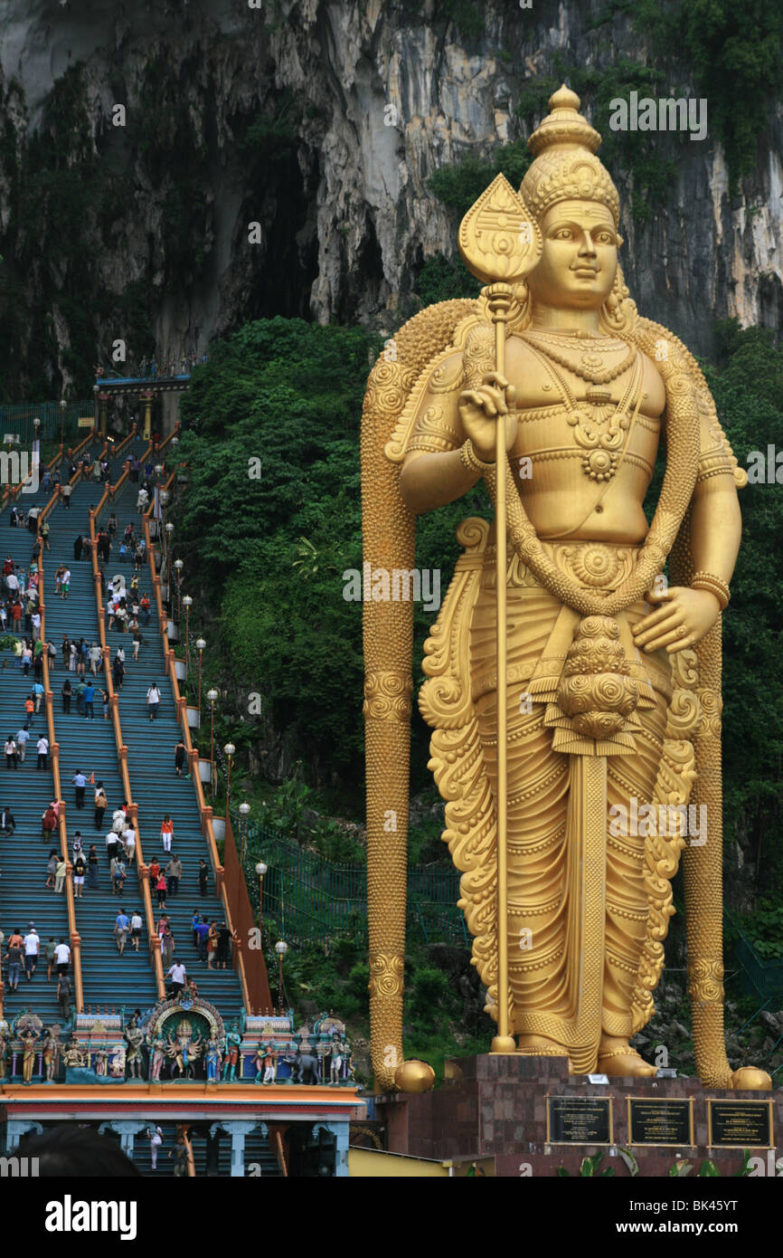 Lord Murugan Statue am Batu Caves Stockfoto