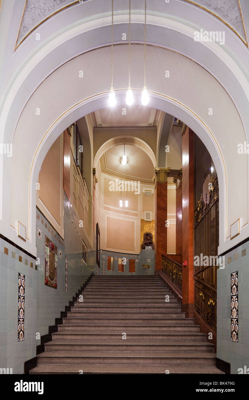 Keller Foyer, Gemeindehaus, Obecní Dům, Prag, Tschechische Republik Stockfoto