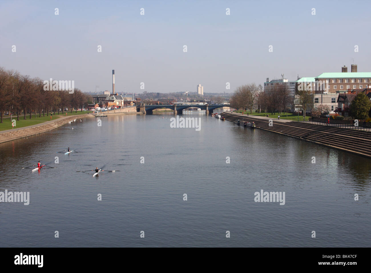 Der Fluss Trent und Victoria Embankment, Nottingham, England, Großbritannien Stockfoto