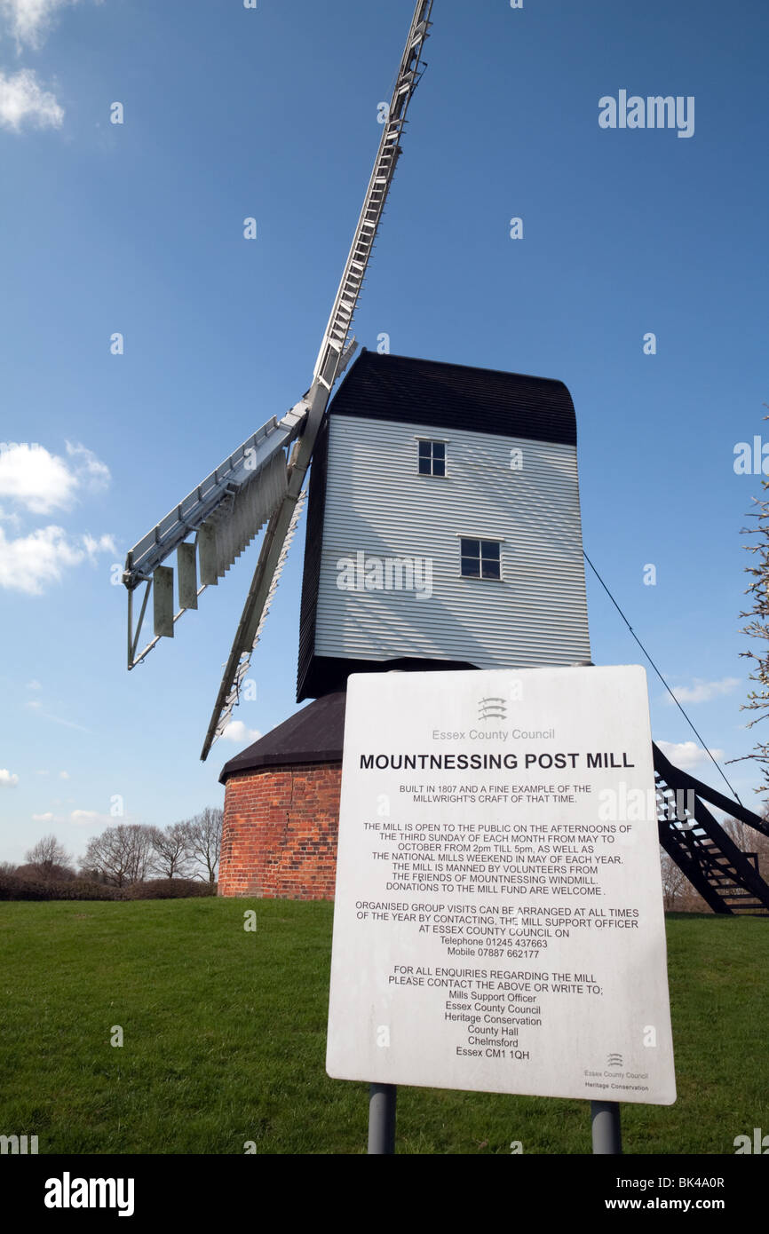 Mountnessing Bockwindmühle, Mountnessing, Essex UK Stockfoto