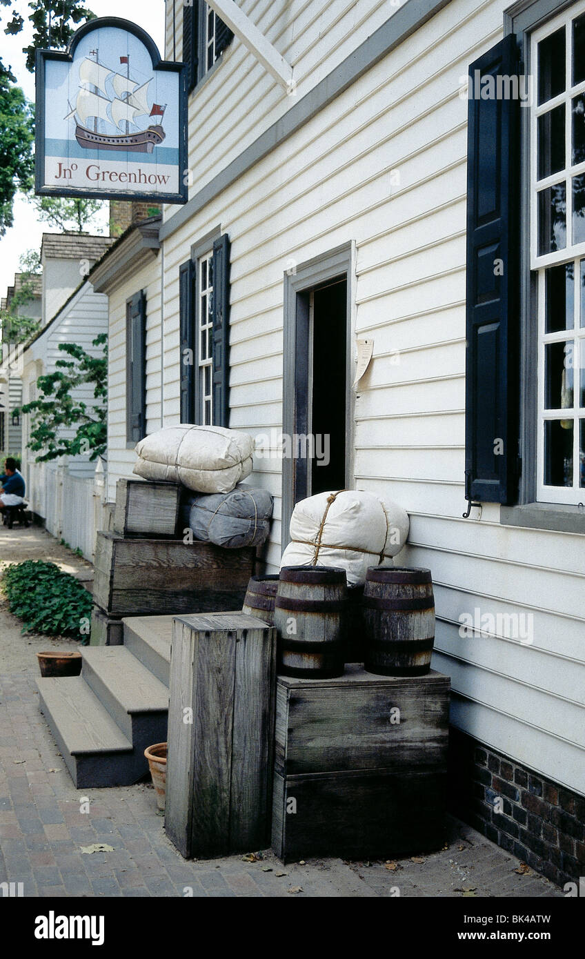 John Greenhow Store in historische Williamsburg, Virginia Stockfoto