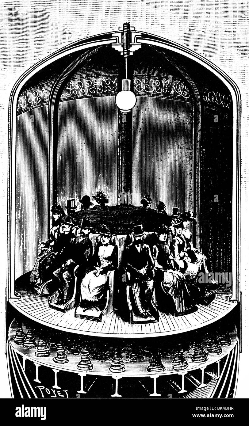 Carron s Eiffelturm Maschine für sensationelle Gefühle, 1898 Stockfoto