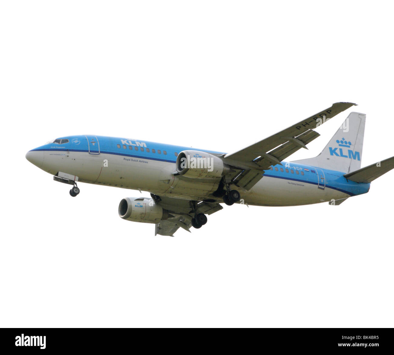 Royal Dutch Airlines Boeing 737-Passagierflugzeug landing, Großbritannien, 2010 Stockfoto