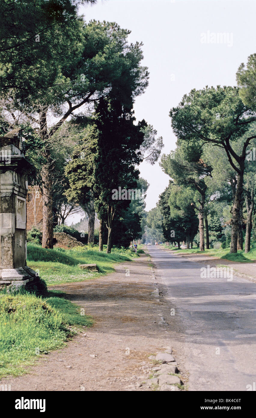 Die Via Appia - Rom, Italien Stockfoto