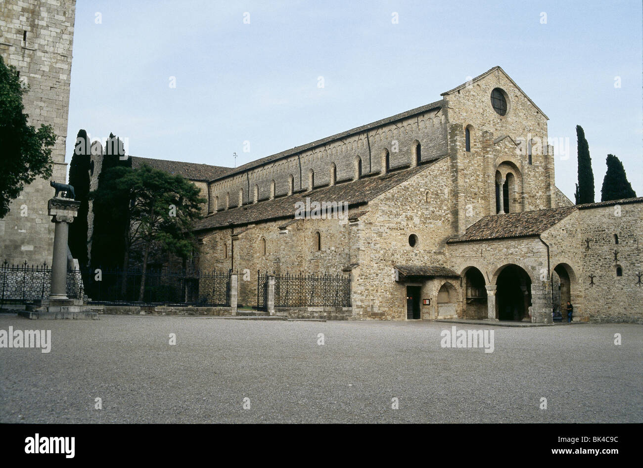 Archäologische Zone und der patriarchalischen Basilika von Aquileia, Italien Stockfoto