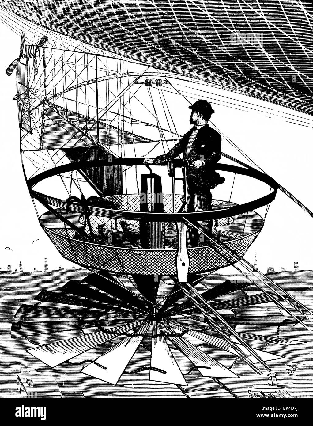 Auto von Campbell s Luftschiff, 1890 Stockfoto