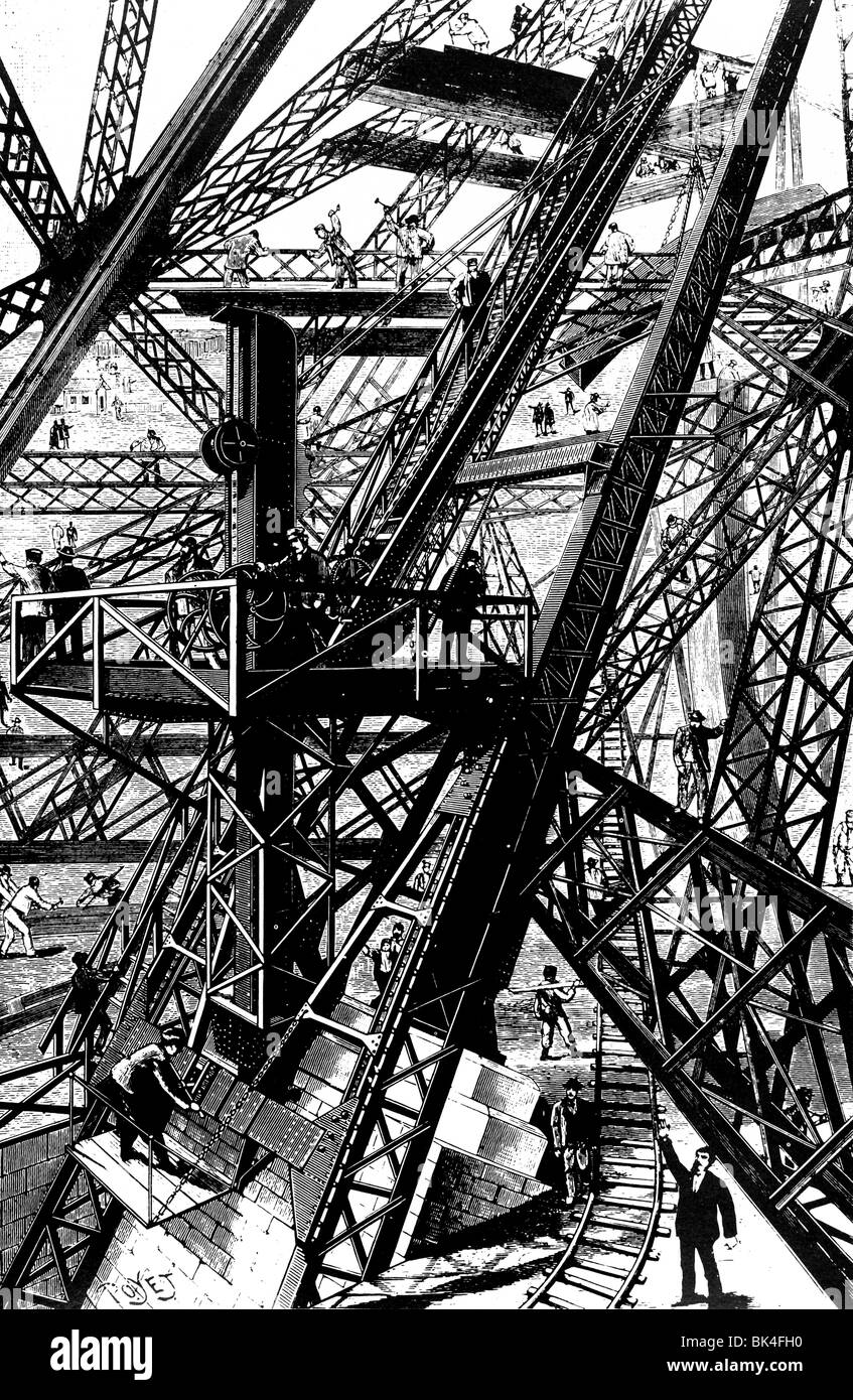 Der Eiffelturm, eine 1000 Fuß hohe Turm, 1885 Stockfoto