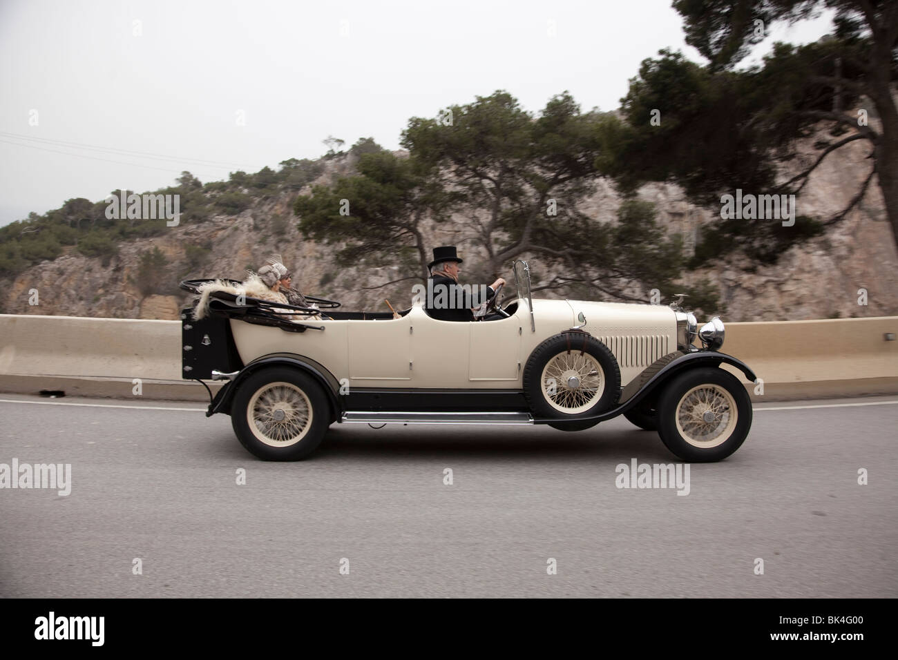 Oldtimer-Rennen in Sitges Stockfoto