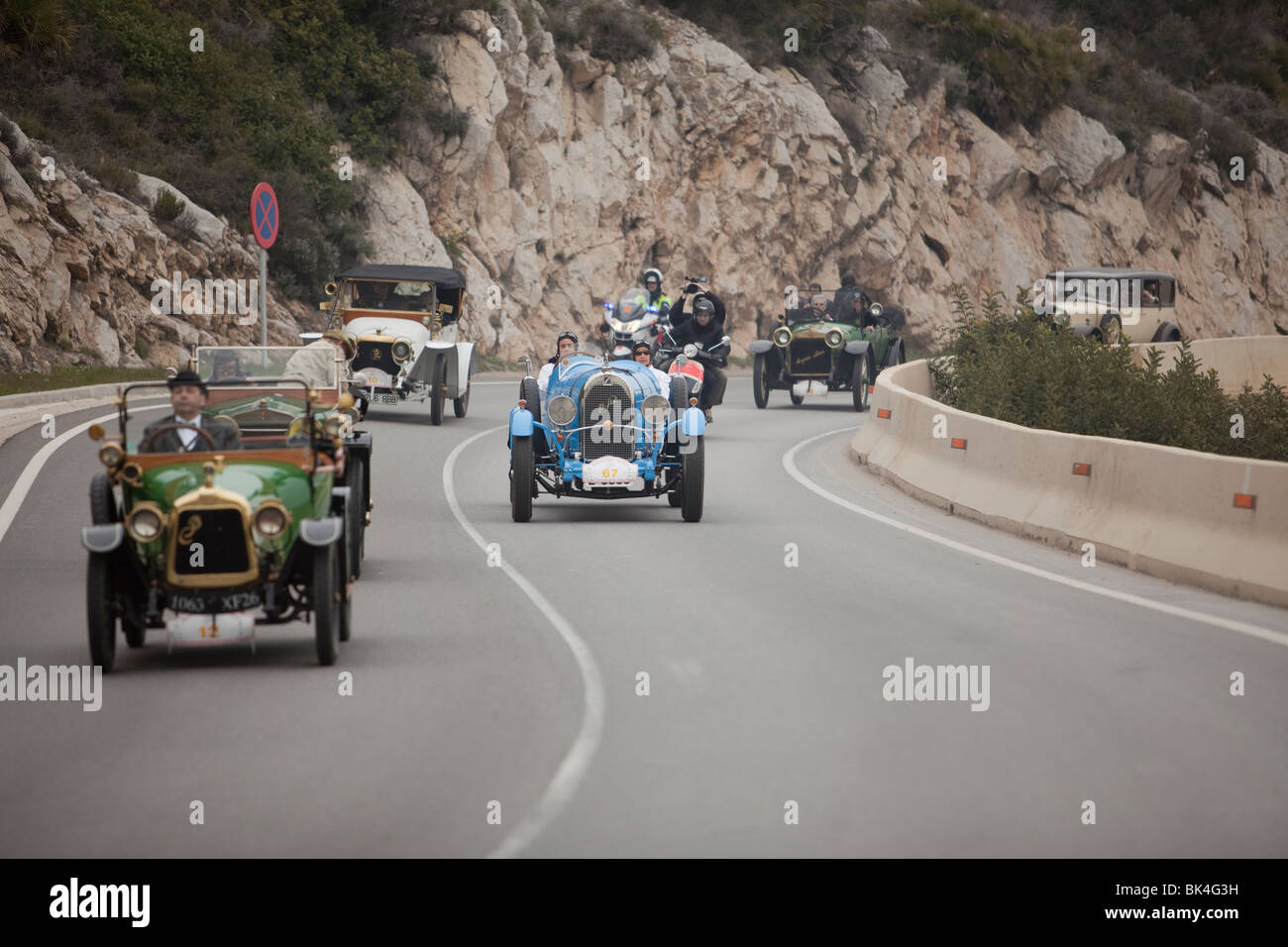 Oldtimer-Rennen in Sitges Stockfoto