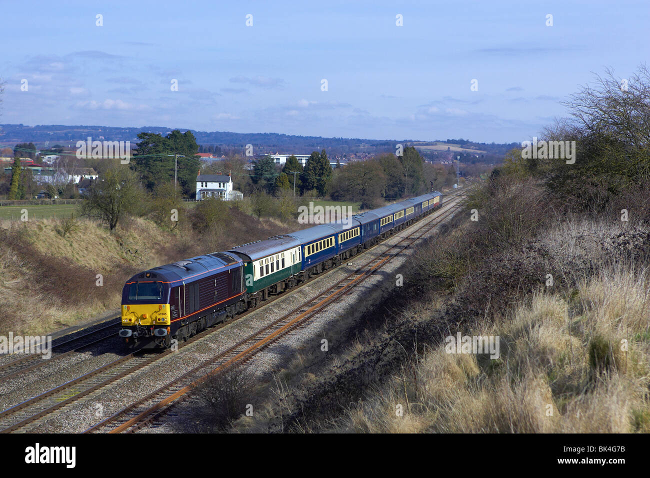 Königliche 67005 heads1Z58 07:47 London Euston - Cheltenham Spa Nagex durch Stoke davor (Bromsgrove) am 16.03.2010. 67006 war auf t Stockfoto