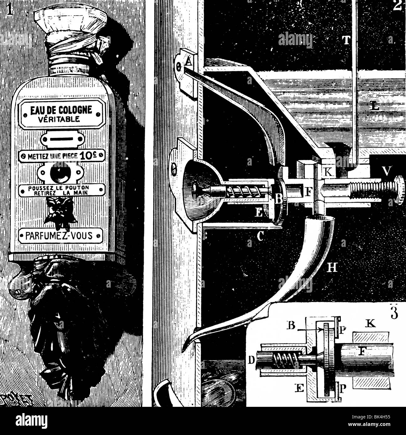 Duft-Automaten, 1895 Stockfoto
