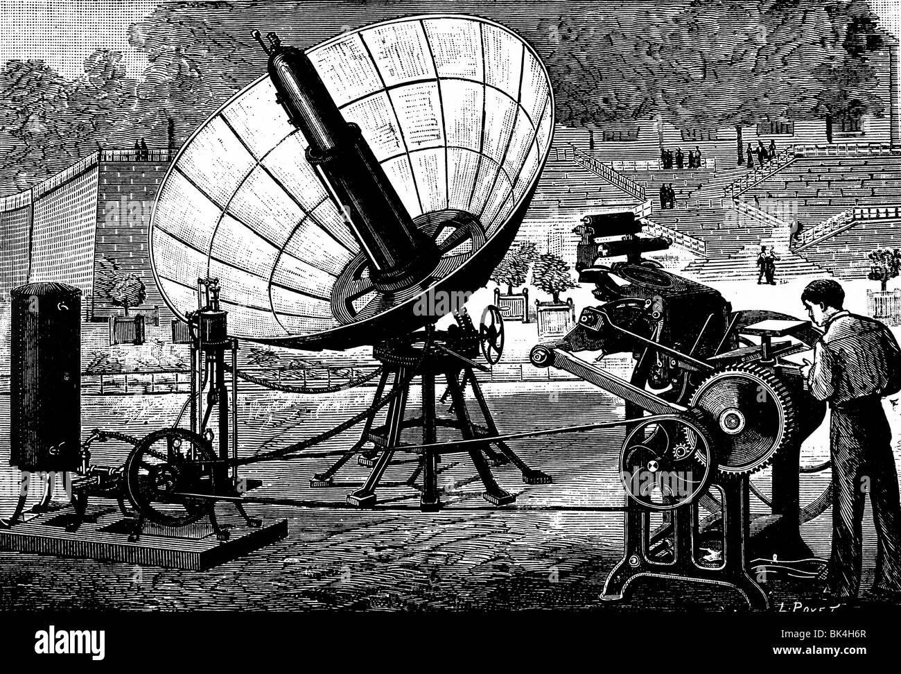 Pifre s Druckmaschine angetrieben durch die Hitze der Sonne s Strahlen, 1882 Stockfoto