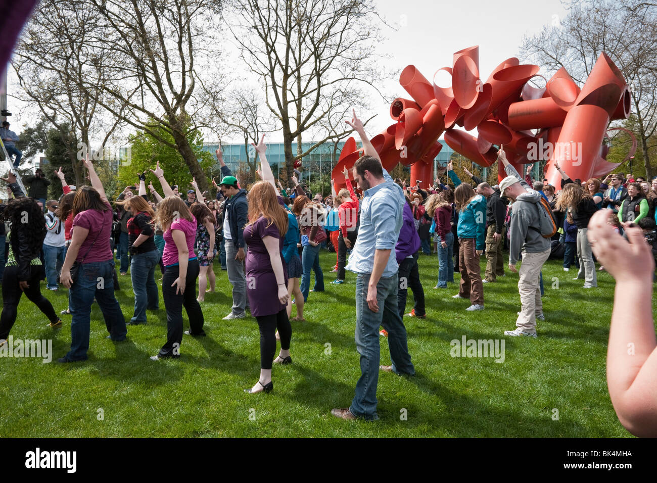 Flashmob Glee 10. April 2010 - Seattle Washington Stockfoto