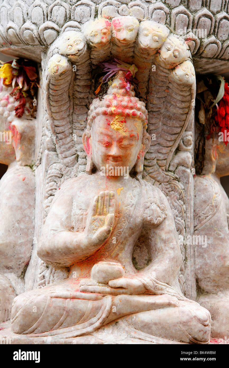Buddha Verleihung Segen, Kirtipur, Nepal, Asien Stockfoto