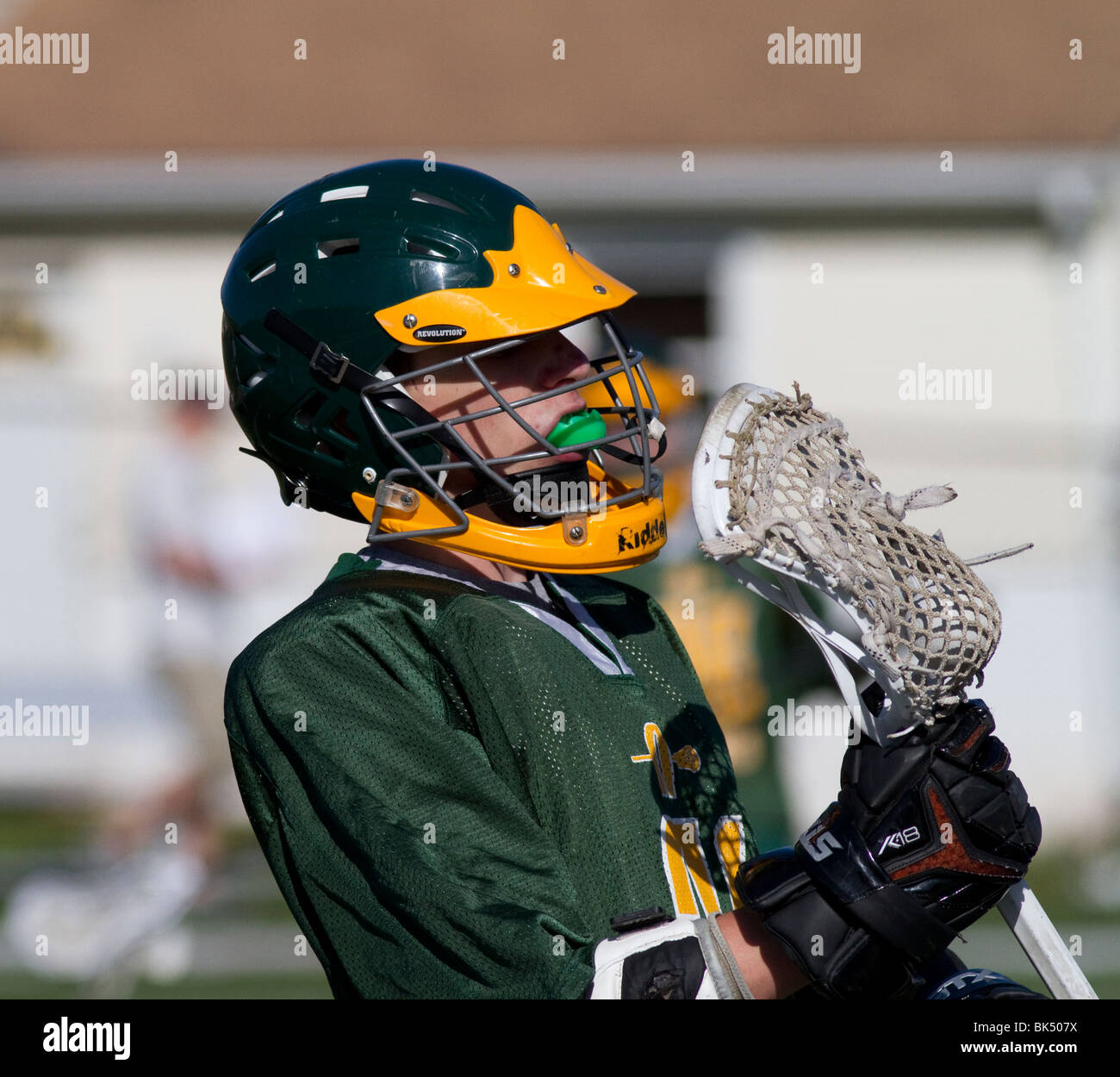 Jungen High School Lacrosse-Spiel. Stockfoto