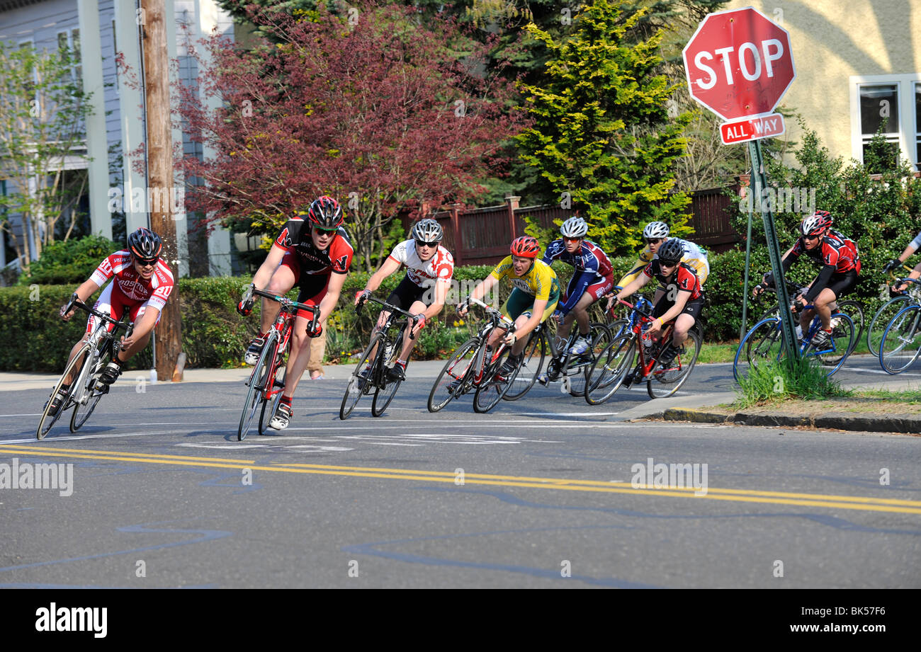 Stiftskirche Radrennen, New Haven, CT. Stockfoto