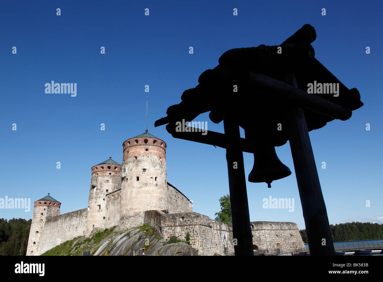Bell, mittelalterliche Burg Olavinlinna (St. Olaf Schloss), Savonlinna, Savo, Finnland, Skandinavien, Europa Stockfoto
