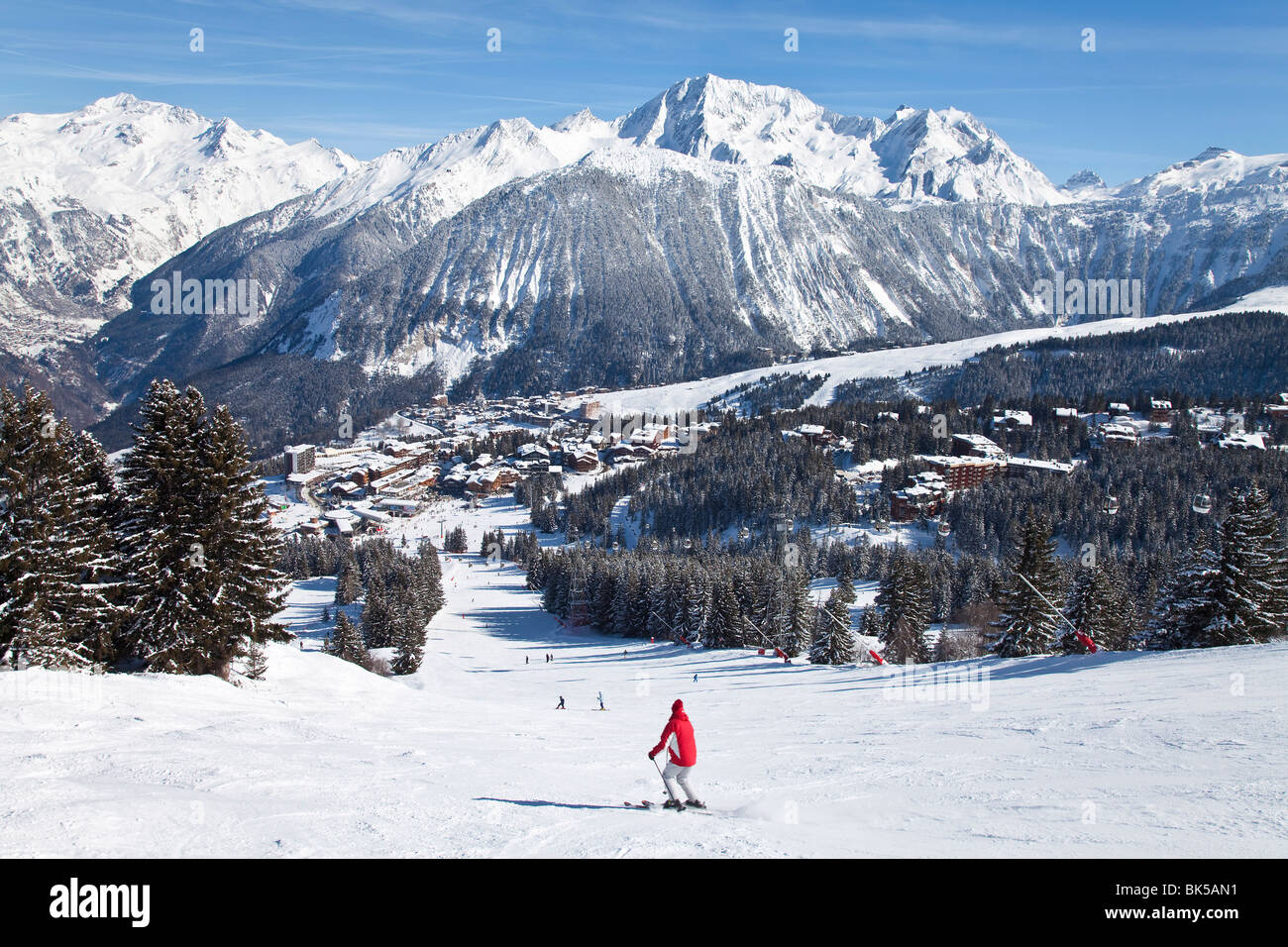 Courchevel 1850 Skigebiet Tre Valli (Les Trois Vallees), Savoie, Alpen, Frankreich, Europa Stockfoto