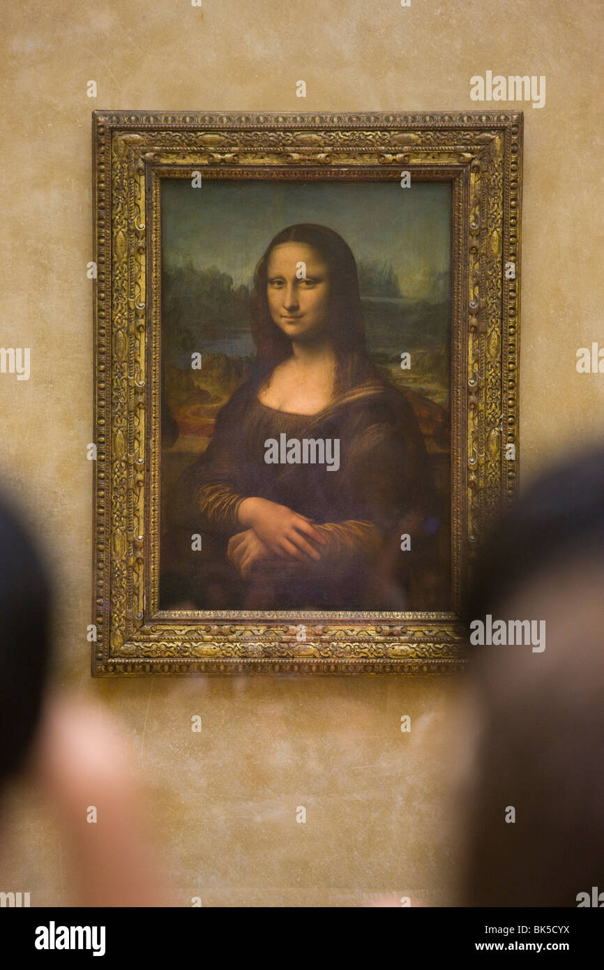 Die Mona Lisa Gemälde von Leonardo da Vinci, das Louvre-Museum, Paris, Frankreich Stockfoto