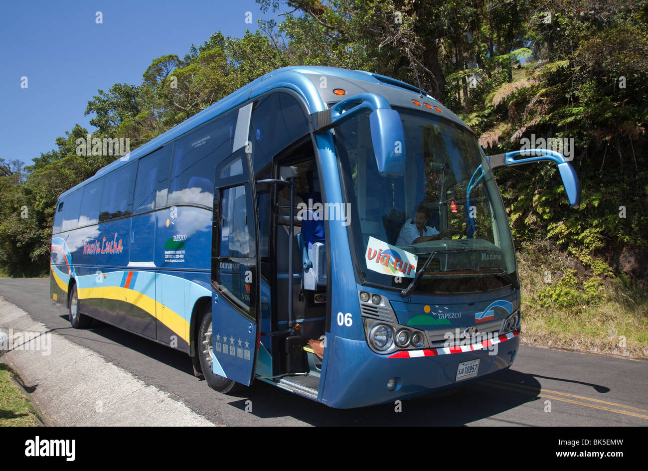 Tour-Bus Tourist Coach Zentraltal Costa Rica Hochland Stockfoto