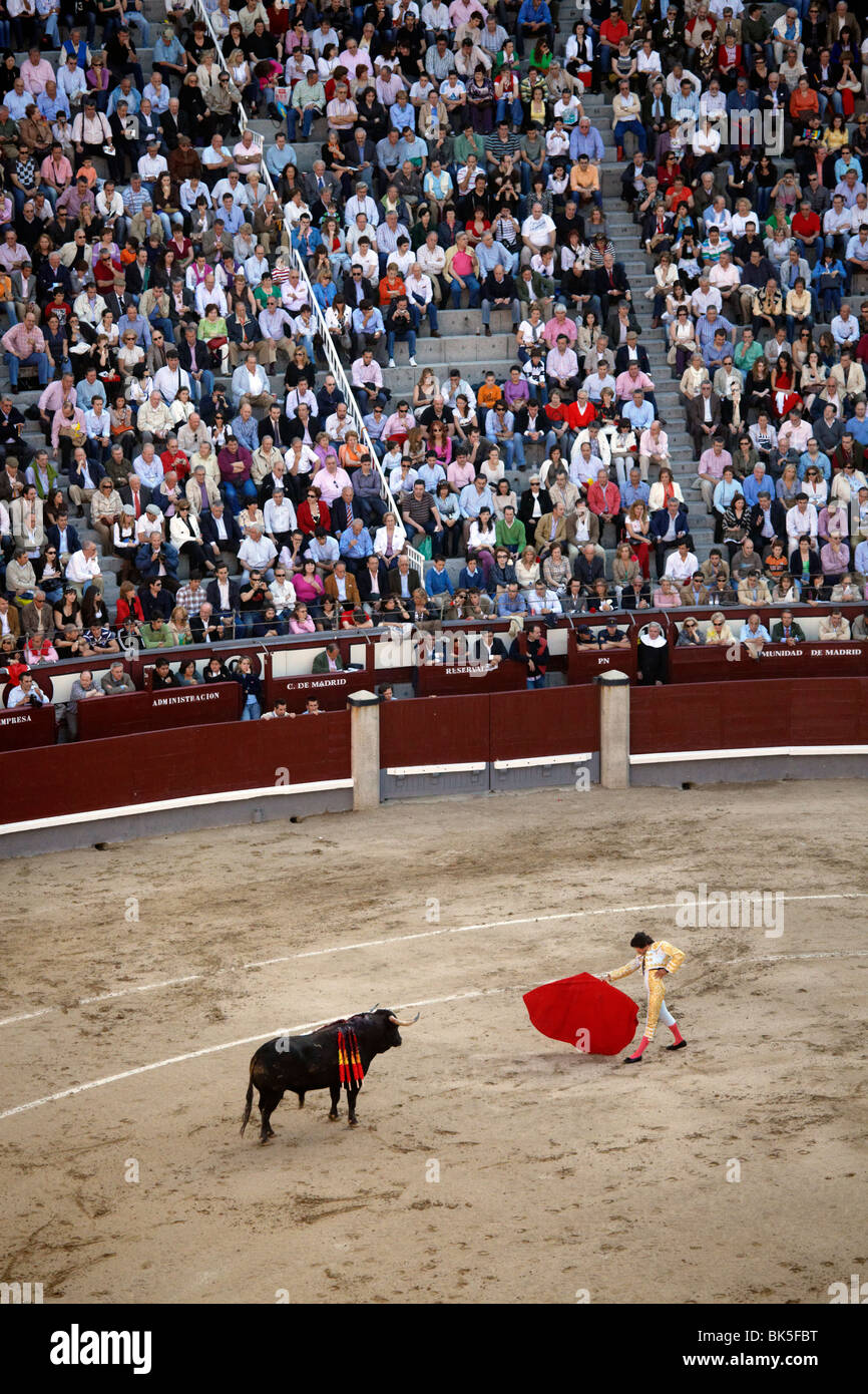 Ein Stierkampf findet in Las Ventas in Madrid, Spanien, Europa Stockfoto