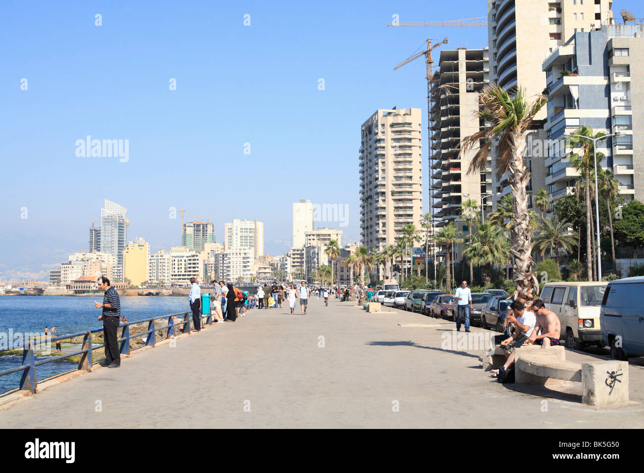 Corniche, Beirut, Libanon, Naher Osten Stockfoto